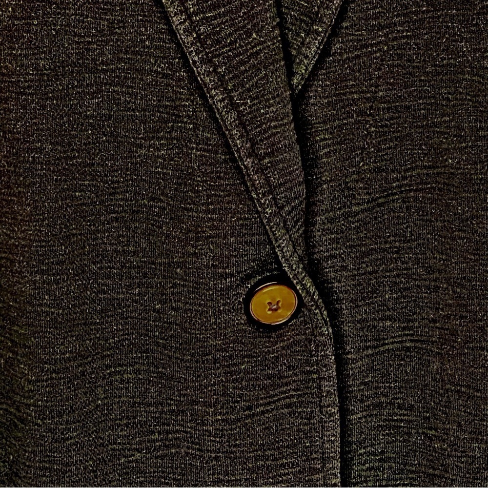 Women Black Light Jersey Blazer with Button Detail stretch Fabric Size Large - Picture 7 of 13